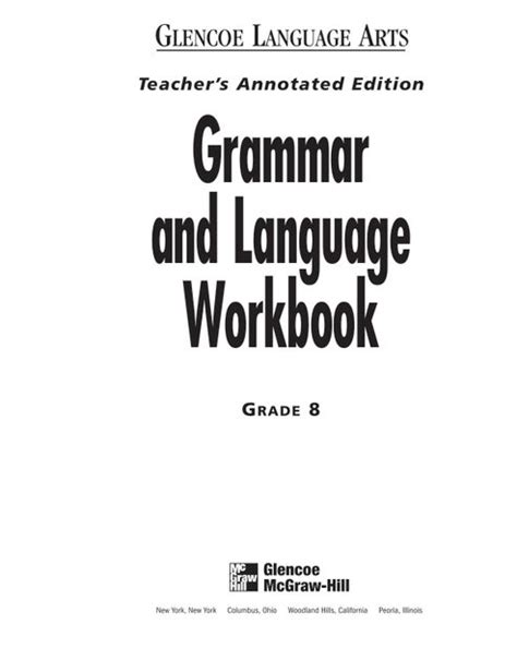 Pdf Glencoe Language Arts Grammar And Language Workbook Workbook Plus Grade 6 Answers - Workbook Plus Grade 6 Answers