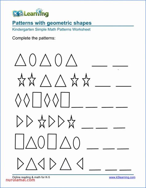 Pdf Grade 1 Patterns Worksheet K5 Learning Patterns Worksheet 1st Grade - Patterns Worksheet 1st Grade