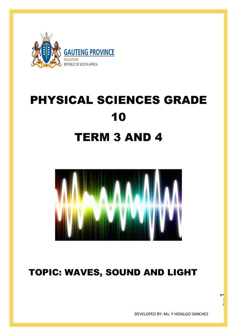 Pdf Grade 10 Physical Sciences Lesson Plans Physical Science Lesson Plans - Physical Science Lesson Plans