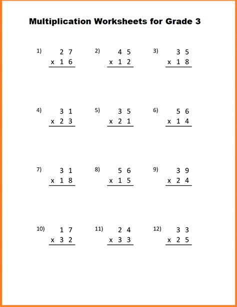 Pdf Grade 3 Multiplication Worksheet Multiplication Tables 2 12 Multiplication Worksheet 3rd Grade - 12 Multiplication Worksheet 3rd Grade