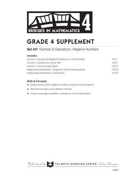 Pdf Grade 4 Supplement Math Learning Center Measurement Equivalents Worksheet - Measurement Equivalents Worksheet