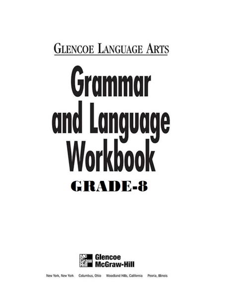 Pdf Grammar And Language Workbook 8th Grade English Workbook - 8th Grade English Workbook
