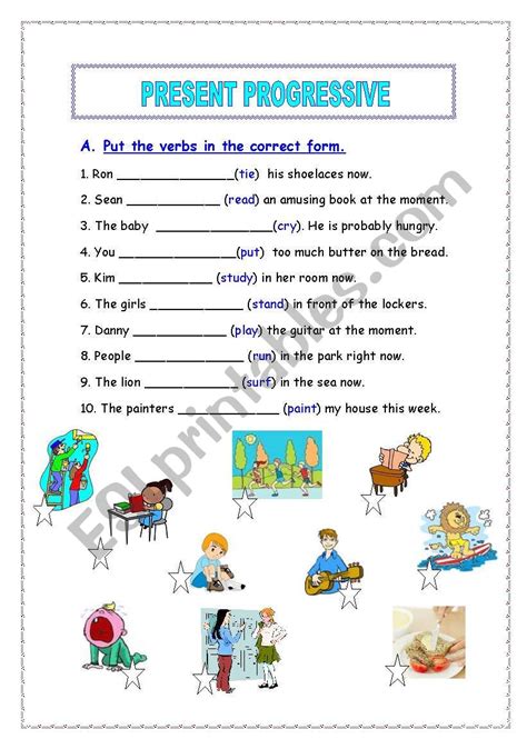 Pdf Grammar Practice Worksheets Present Progressive St Laurent Present Progressive Tense Worksheet - Present Progressive Tense Worksheet