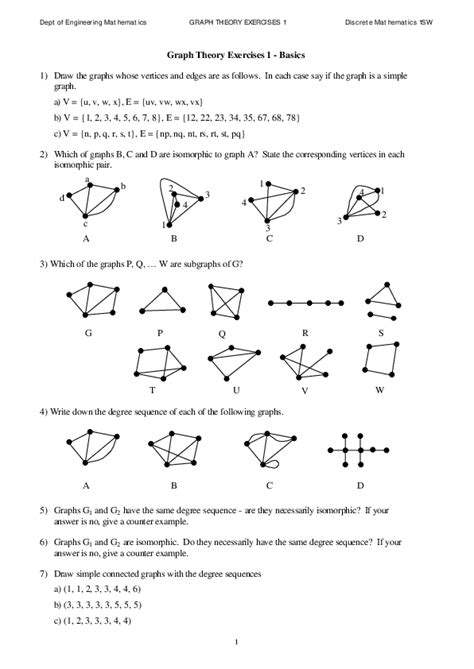 Pdf Graph Theory Worksheet Uci Math Circle Vertex Edge Graph Worksheet - Vertex Edge Graph Worksheet