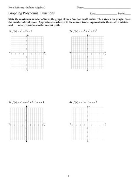 Pdf Graphing Polynomial Functions Ks Ia2 Kuta Software Algebra Polynomials Worksheet - Algebra Polynomials Worksheet