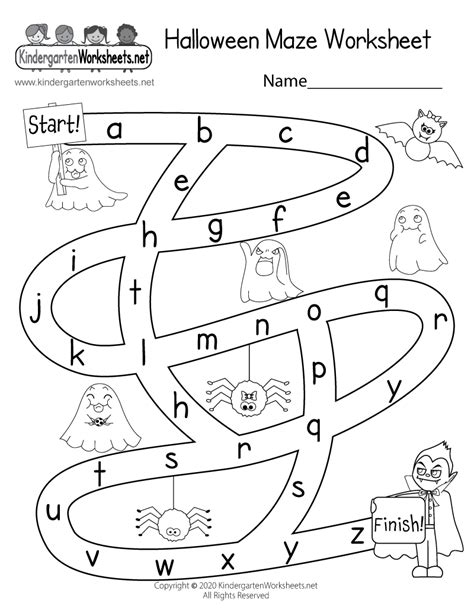 Pdf Halloween Alphabet Maze K5 Learning Abc Halloween Worksheet For Kindergarten - Abc Halloween Worksheet For Kindergarten