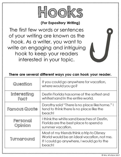 Pdf Hooks In Informational Writing Hooks For Informational Writing - Hooks For Informational Writing