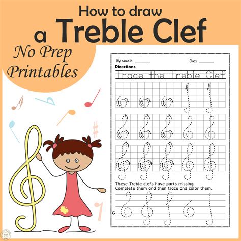 Pdf How To Draw A Treble Clef Worksheet Treble Clef Drawing Worksheet - Treble Clef Drawing Worksheet