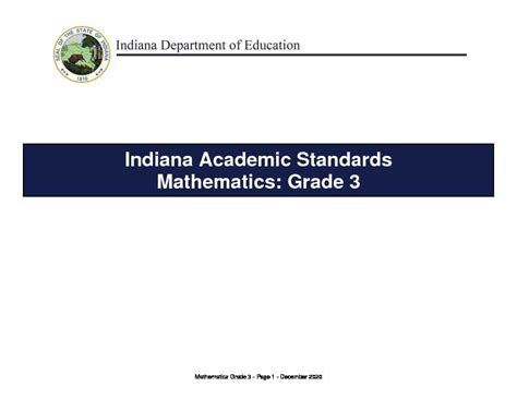 Pdf Indiana Academic Standards Mathematics Grade 8 In 8th Grade Math Standards - 8th Grade Math Standards
