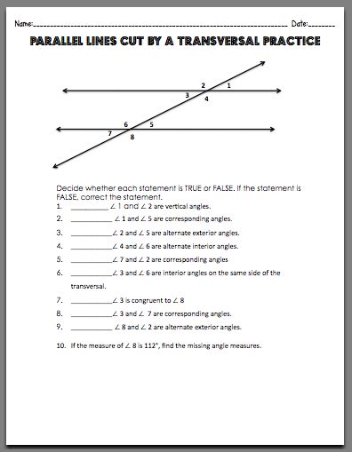 Pdf Infinite Geometry Parallel Lines Cut By A Transversal And Parallel Lines Worksheet Answers - Transversal And Parallel Lines Worksheet Answers