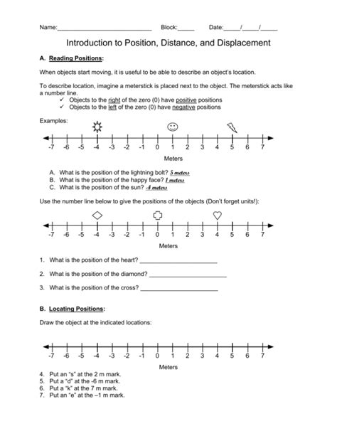 Pdf Introduction To Position Distance And Displacement Position Distance And Displacement Worksheet - Position Distance And Displacement Worksheet