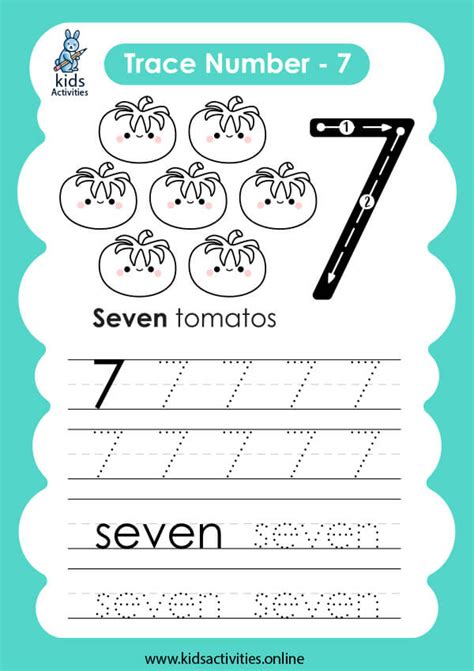 Pdf Kindergarten Tracing Numbers Seven 7 K5 Learning 1 7 Worksheet Kindergarten - 1-7 Worksheet Kindergarten