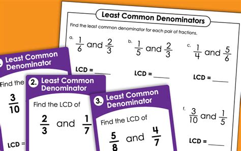 Pdf Least Common Denominators Super Teacher Worksheets Least Common Multiple Fractions Worksheet - Least Common Multiple Fractions Worksheet