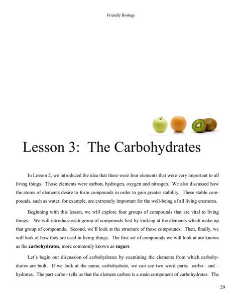 Pdf Lesson 3 The Carbohydrates Friendly Biology Carbohydrates Worksheet Biology - Carbohydrates Worksheet Biology