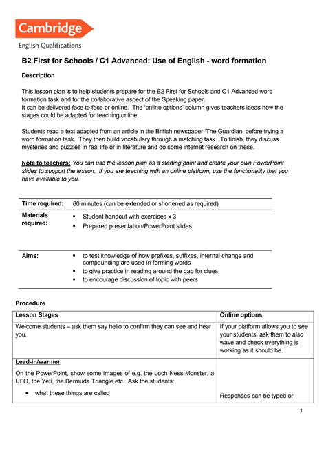 Pdf Lesson Plan B2 First For Schools Writing Lesson Plans Essay Writing - Lesson Plans Essay Writing