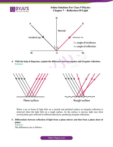 Pdf Light Reflection Physics Classroom Light Reflection Worksheet - Light Reflection Worksheet