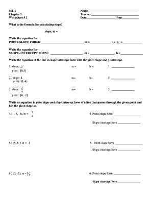 Pdf M117 Name Chapter 5 Teacher Worksheet 2 Writing Equations In Standard Form Worksheet - Writing Equations In Standard Form Worksheet