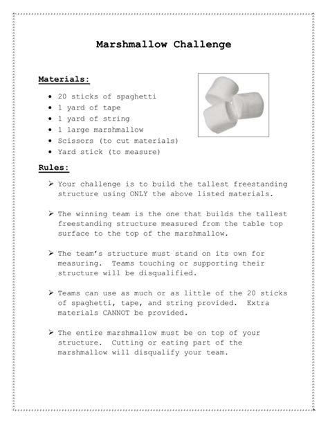 Pdf Marshmallow Challenge Mrs Kittrellu0027s Science Classes Marshmallow Challenge Worksheet - Marshmallow Challenge Worksheet