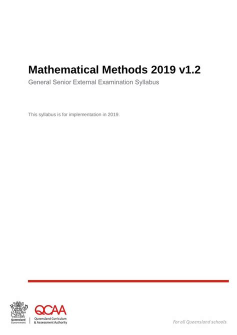 Pdf Mathematical Methods 2019 V1 Queensland Curriculum And Reasonableness Math - Reasonableness Math