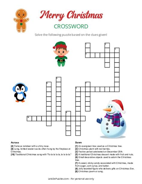Pdf Merry Christmas Crossword Puzzle Theholidayzone Com Christmas Crossword Puzzle With Answers - Christmas Crossword Puzzle With Answers