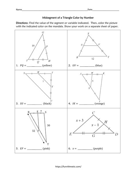 Pdf Midsegments Of Triangles Triangle Midsegment Theorem Worksheet - Triangle Midsegment Theorem Worksheet