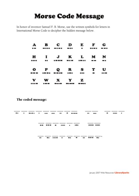 Pdf Morse Code Worksheet Ccenorth Org Morse Code Worksheet - Morse Code Worksheet