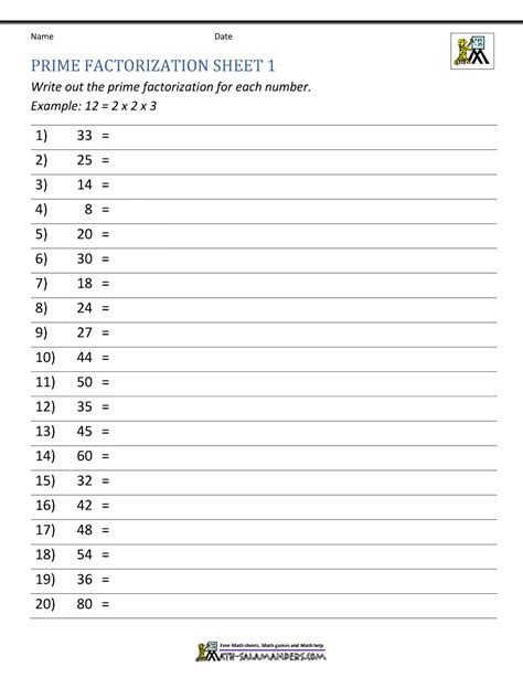 Pdf Name Class Prime Factorization With Exponents Prime Factorization With Exponents Worksheet - Prime Factorization With Exponents Worksheet