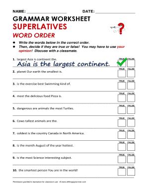Pdf Name Date Grammar Worksheet Superlatives All Things Superlative Adjectives Worksheet - Superlative Adjectives Worksheet