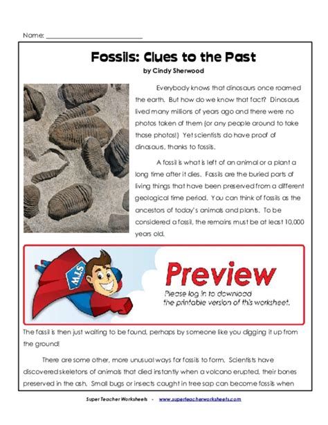 Pdf Name Fossils Clues To The Past Super 6th Grade Fossil Worksheet - 6th Grade Fossil Worksheet
