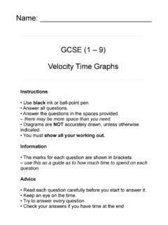 Pdf Name Gcse 1 9 Velocity Time Graphs Velocity Time Graph Worksheet - Velocity Time Graph Worksheet