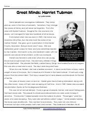 Pdf Name Great Minds Harriet Tubman Super Teacher Harriet Tubman First Grade Worksheet - Harriet Tubman First Grade Worksheet