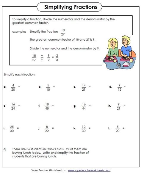 Pdf Name Simplifying Fractions Super Teacher Worksheets Simplifying Fractions Practice Worksheet - Simplifying Fractions Practice Worksheet