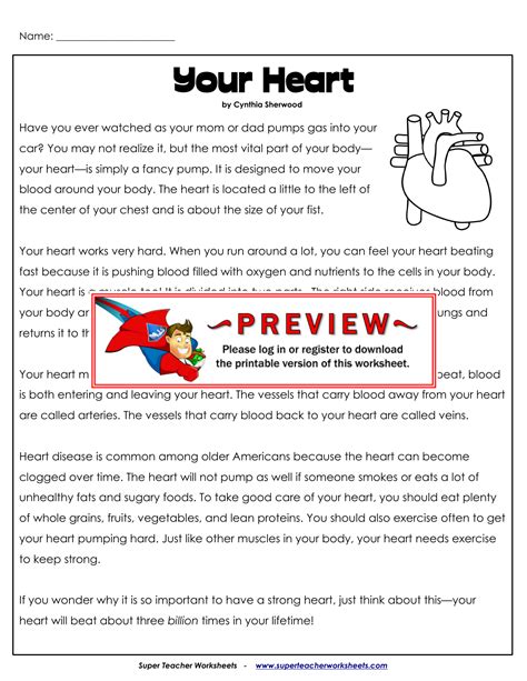 Pdf Name Your Heart Super Teacher Worksheets The Human Heart Worksheet Answer Key - The Human Heart Worksheet Answer Key