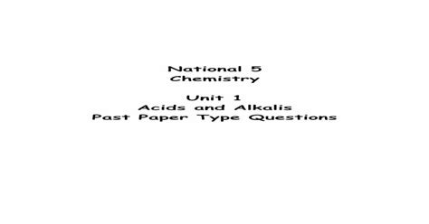 Pdf National 5 Chemistry Unit 1 Chemical Changes Chemistry Unit 1 Worksheet 5 - Chemistry Unit 1 Worksheet 5