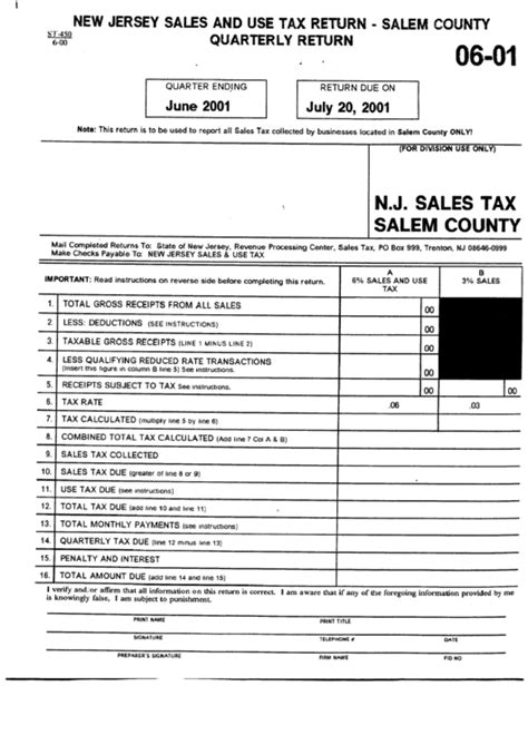 Pdf New Jersey Sales And Use Tax Quarterly St 50 Worksheet - St 50 Worksheet