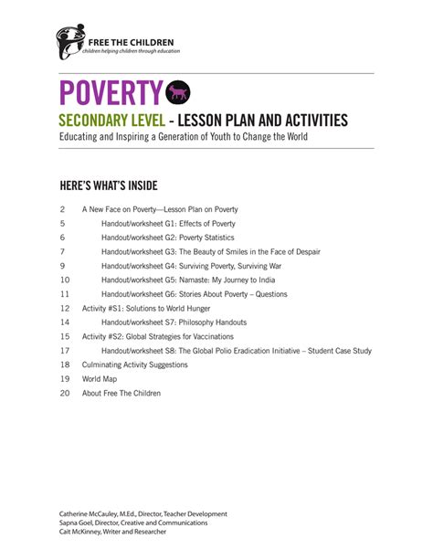 Pdf No Poverty Lesson Plan Causes Of Poverty Worksheet - Causes Of Poverty Worksheet