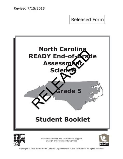 Pdf North Carolina Ready End Of Grade Released 5th Grade Science Eog - 5th Grade Science Eog