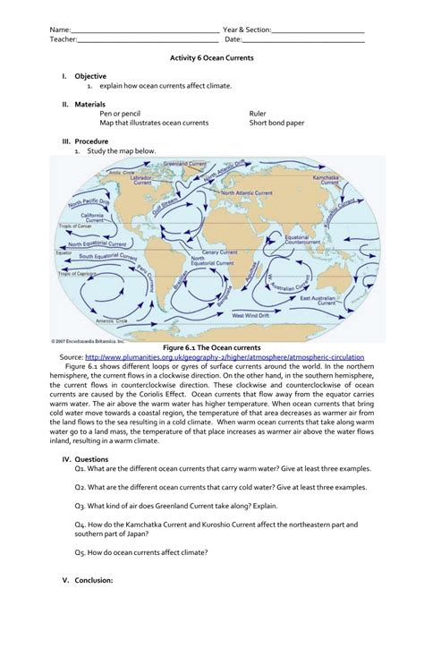 Pdf Ocean Current Worksheet Temperature Affects And Surface Ocean Currents And Climate Worksheet - Ocean Currents And Climate Worksheet