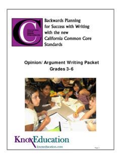 Pdf Opinion Argument Writing Packet Grades 3 6 Common Core Opinion Writing - Common Core Opinion Writing