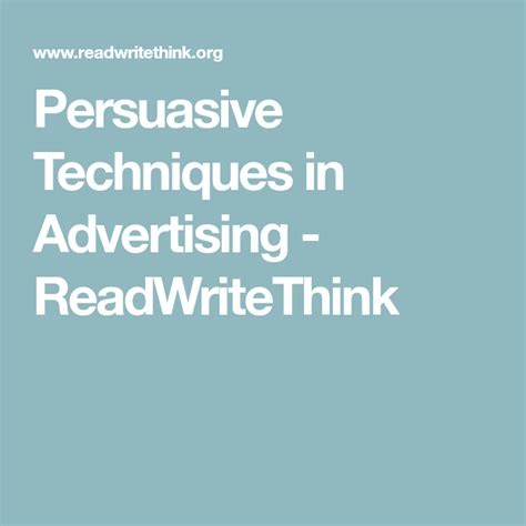 Pdf Persuasive Techniques In Advertising Readwritethink Advertising Techniques Worksheet - Advertising Techniques Worksheet