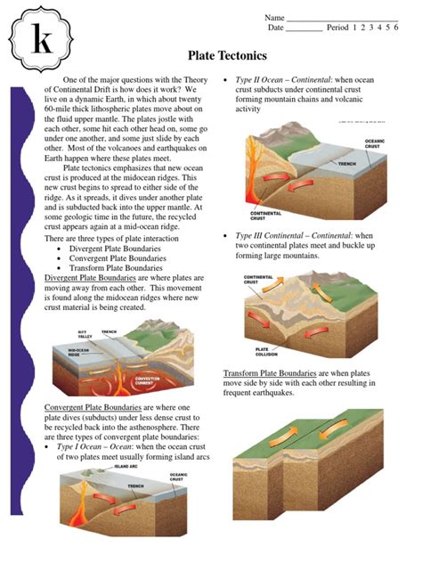 Pdf Plate Tectonics Lincoln 8th Grade Science Plate Tectonics Activity Worksheet - Plate Tectonics Activity Worksheet