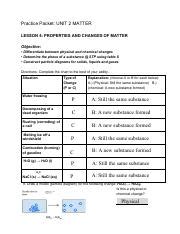 Pdf Practice Packet Unit 2 Matter Mr Palermou0027s Physical Changes Of Matter Worksheet - Physical Changes Of Matter Worksheet