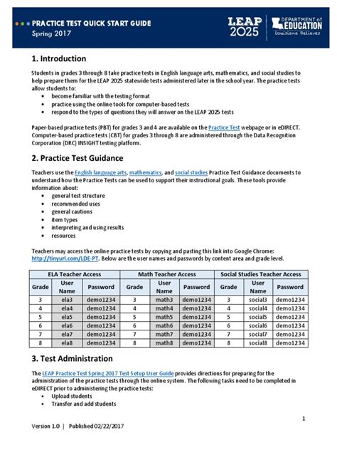 Pdf Practice Test Quick Start Guide Louisiana Department 3rd Grade Ileap Practice - 3rd Grade Ileap Practice