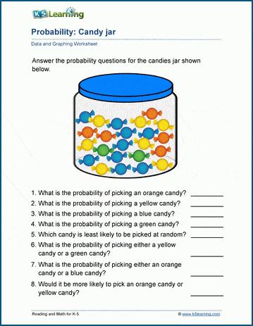 Pdf Probability Candy Jar K5 Learning Probability 4th Grade Worksheets - Probability 4th Grade Worksheets
