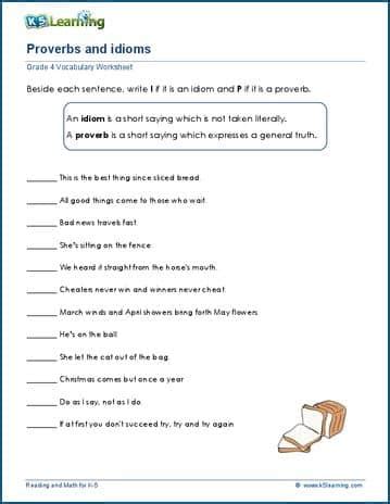 Pdf Proverbs And Idioms Worksheet K5 Learning Proverbs And Adages 5th Grade - Proverbs And Adages 5th Grade