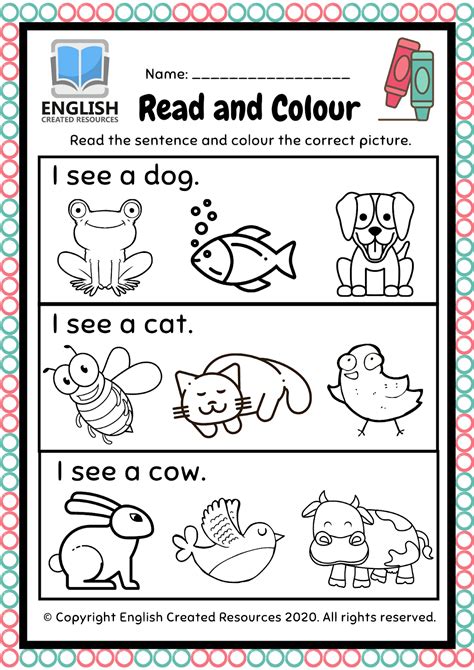 Pdf Reading And Coloring Worksheet For Kindergarten K5 Colors Worksheet Kindergarten - Colors Worksheet Kindergarten