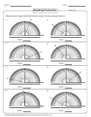Pdf Reading Protractor Level 1 S1 Math Worksheets Reading Protractor Worksheet - Reading Protractor Worksheet