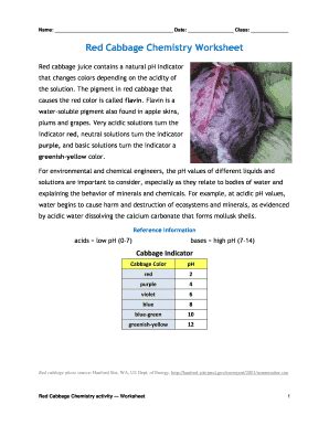 Pdf Red Cabbage Chemistry Worksheet Teachengineering Red Cabbage Indicator Experiment Worksheet - Red Cabbage Indicator Experiment Worksheet