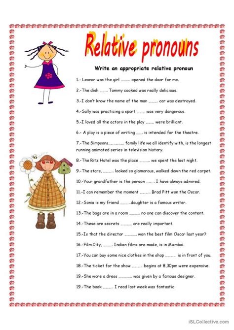 Pdf Relative Pronouns Sheet 1 Math Worksheets 4 Relative Pronouns 4th Grade Worksheet - Relative Pronouns 4th Grade Worksheet