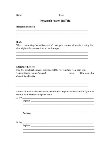 Pdf Research Paper Scaffold Readwritethink Research Paper Worksheet - Research Paper Worksheet